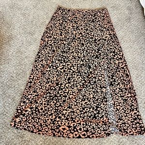 SHEIN cheetah print midi skirt